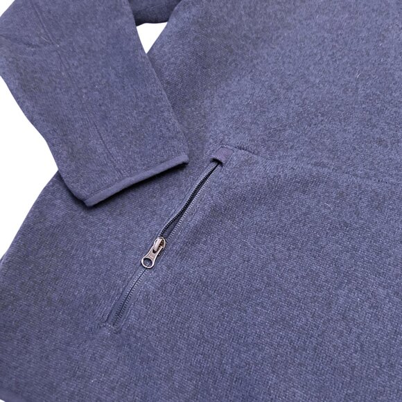 Duluth Trading Men's Size 2XL XXL 1/4 Zip Mock Neck Fleece Sweatshirt Blue NWT - Picture 3 of 6